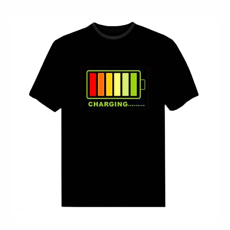 Высококачественные мужские футболки со светодиодной подсветкой и активацией