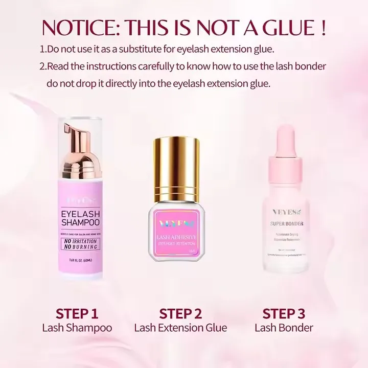 Pre-treatment 15 ml Lash Glue Bonder Pink Matte Bottle Super Primer And Bonder for Lash Extensions