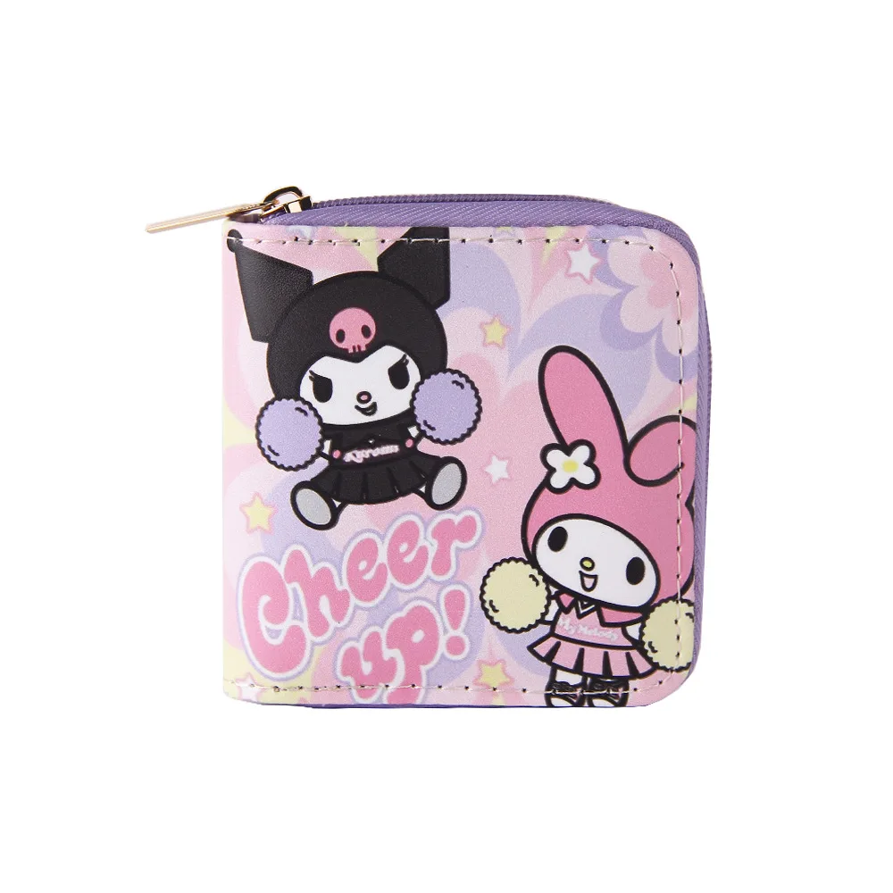 Portable Zipper Wallet Lovely Cartoon Kuromi Purse Card Holder Storage Coin Bags Headphone Accessories Money Bags Custom Logo