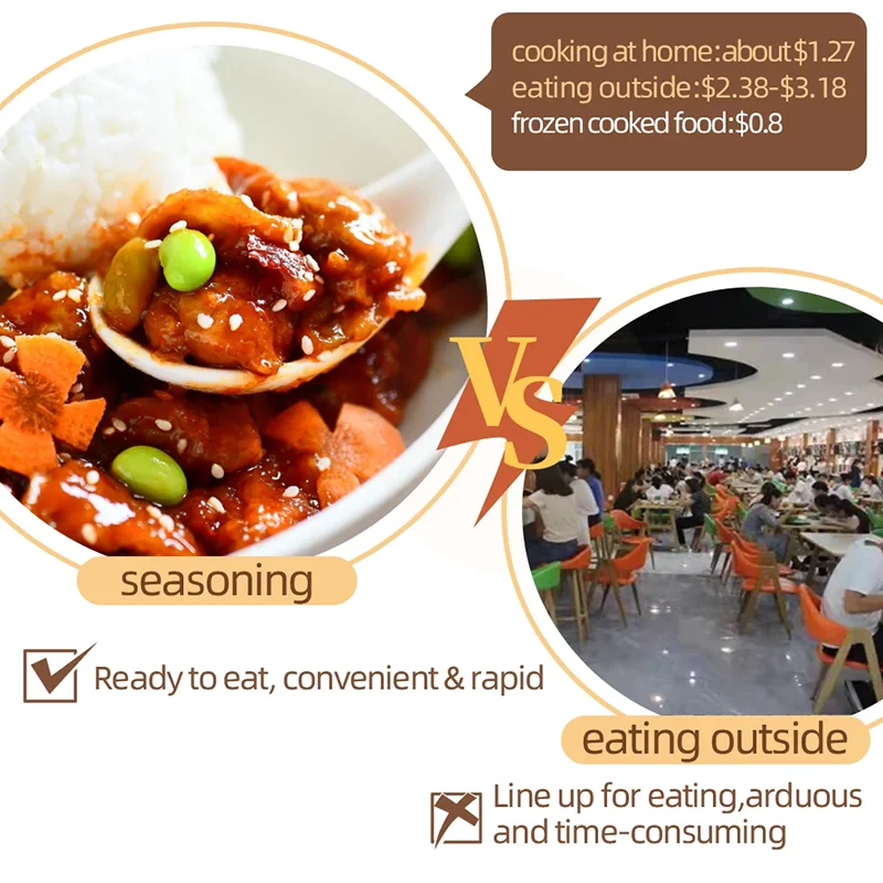 Manufacturers sell Natural Congelado Eggplant with Chicken Chinese food platos de carne prefabricated dishe food franchise