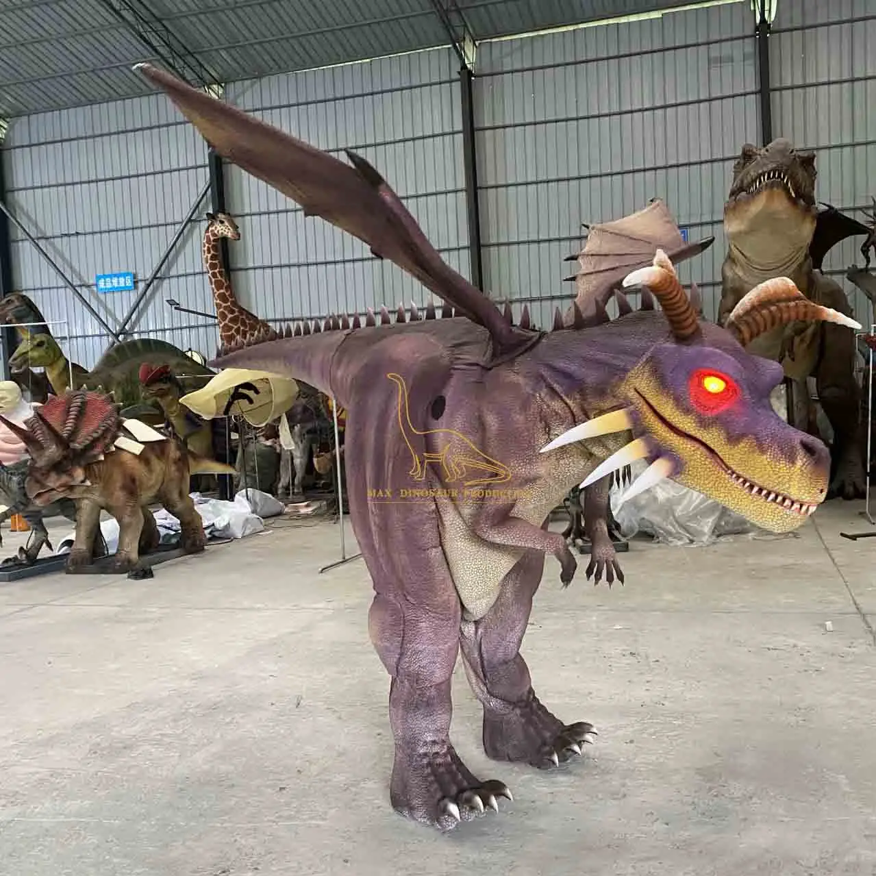 Wearable Simulation Dinosaur Costume Animatronic Model For Adults Animatronic Dragon Costume