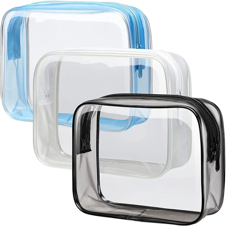 Waterproof Colorful Toilet Travel Pouch Tote Travel Toiletries Bags Portable Transparent PVC Cosmetic Bag