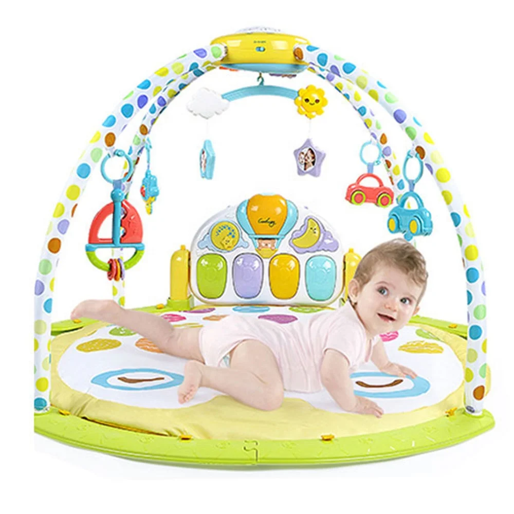non toxic folding house toy baby foot pedal piano play mat with projector & mobile