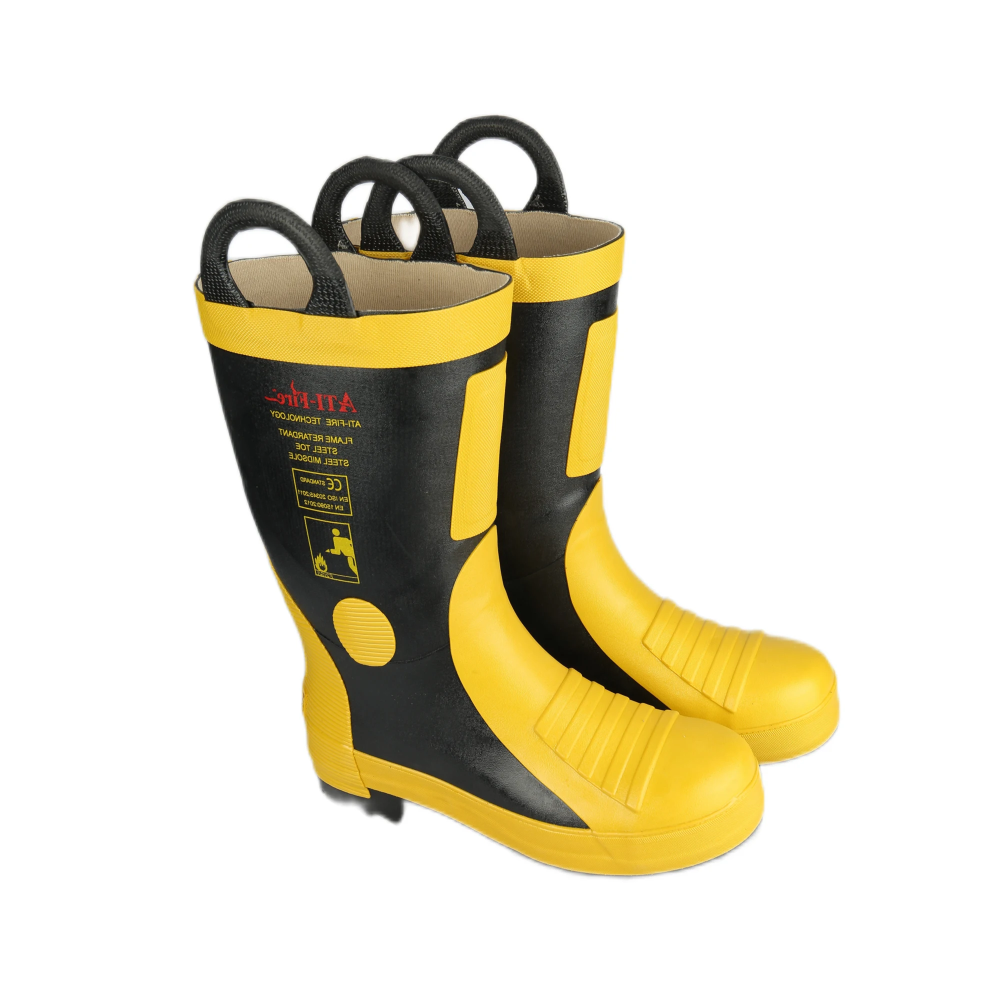 Various High quality EN15090 Fire Fighting Safety Protective Fire Rubber Anti-puncture Fireman Boots steel toe