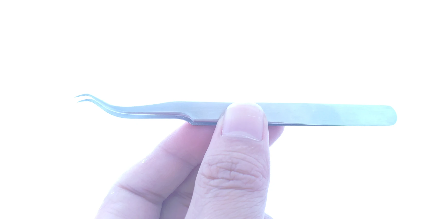  New curved tip stainless steel tweezers eyelash extension flowering