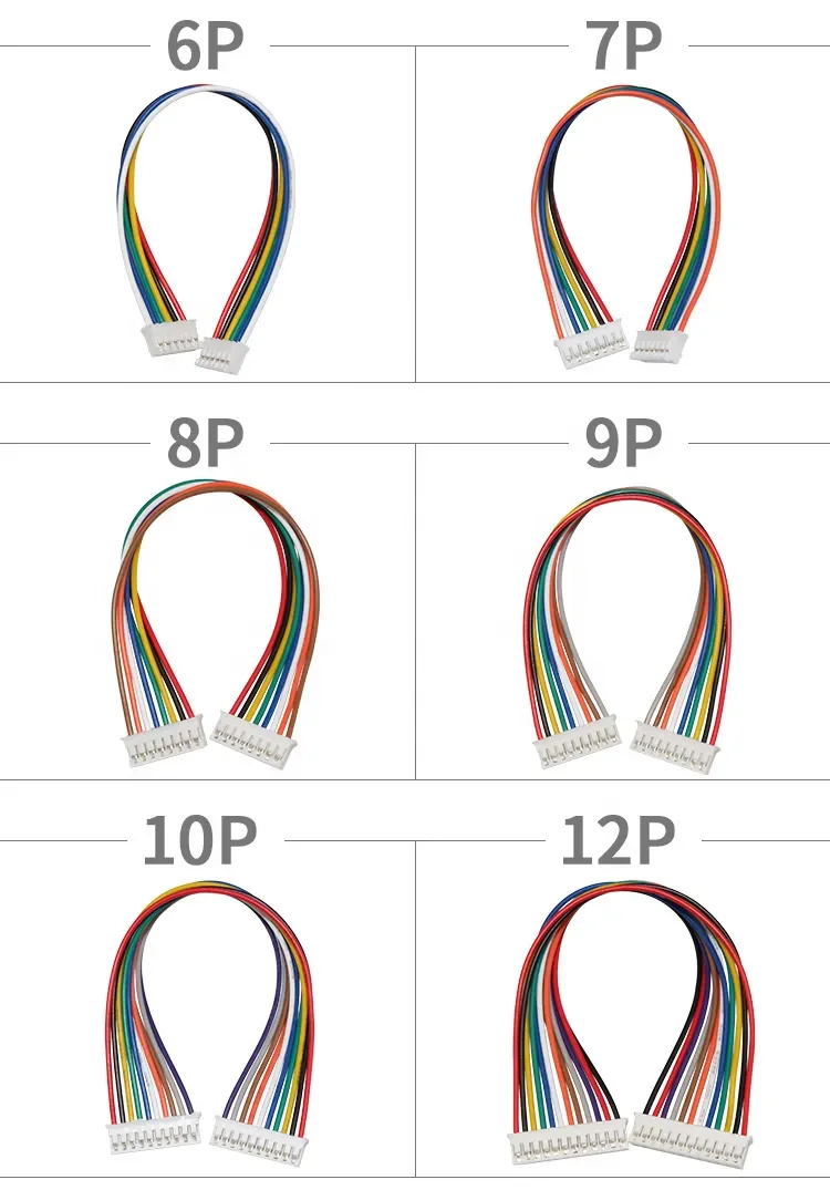 jst 2-16pin 2.0 mm pitch plug power AWG ODM/OEM wire harness manufacture cable male female connector ph jst cable