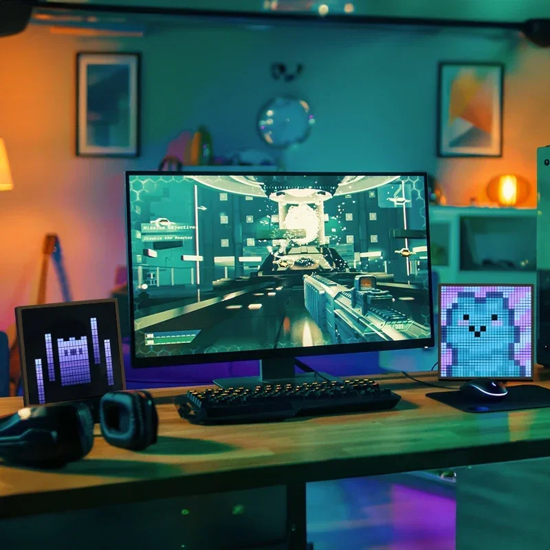 Светодиодный пиксельный дисплей умный матричный арт DIY RGB популярный программируемый экран с ночным освещением классная анимационная рамка для декора