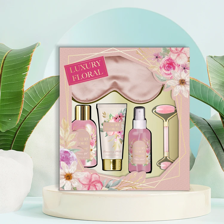 Private Label Luxury Retail Woman Body Shower Gel Coffrets Cadeaux Cadeau Pour Femmes De Bain Ladies Bath Gift Box Set For Women