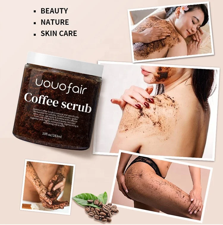 private label deep cleansing face scrub skin whitening exfoliating organic coffee body scrub