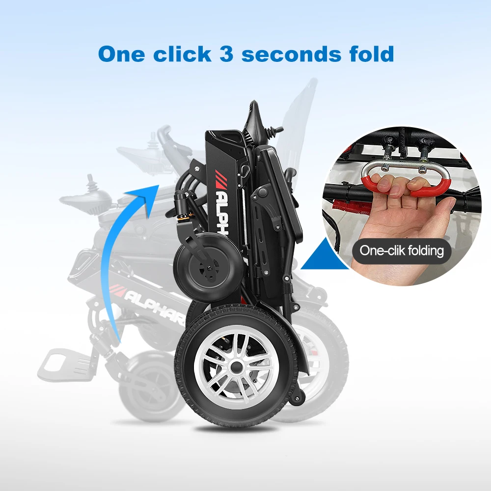 Removable Lithium Battery Portable Electric Wheelchair Expansion Link Elderly Foldable Electric Wheelchair