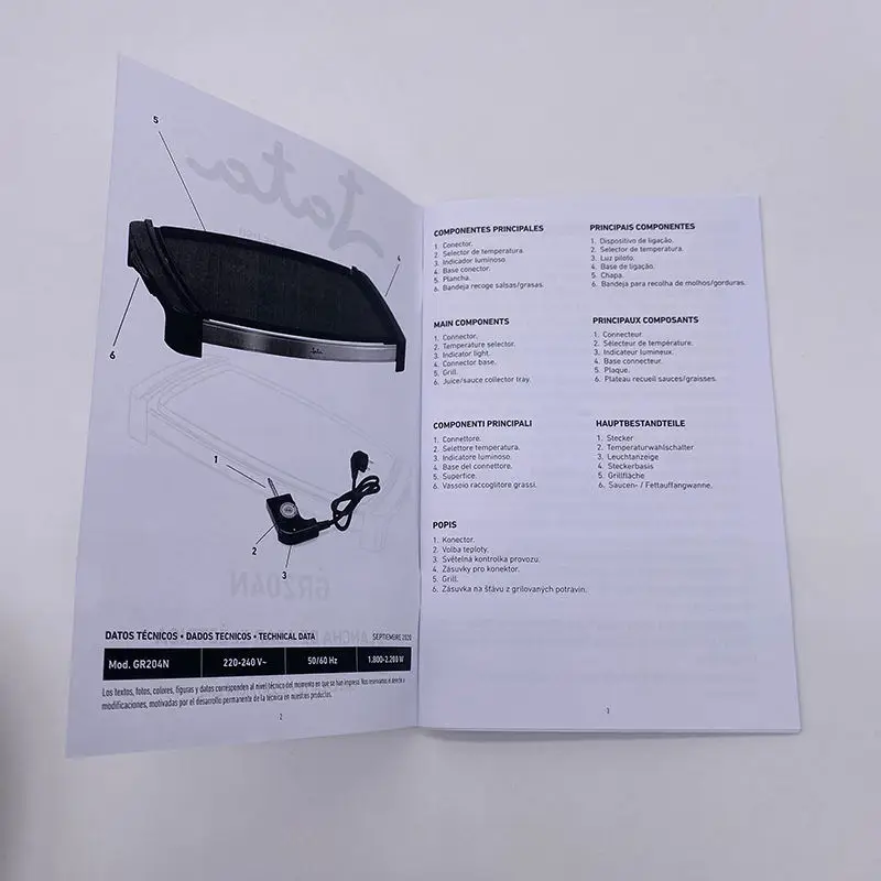 Paper Flyer Brochure Booklet Hot Sale Certified New Instruction User Manual Printing Wholesale Custom A4 Customized Promotion