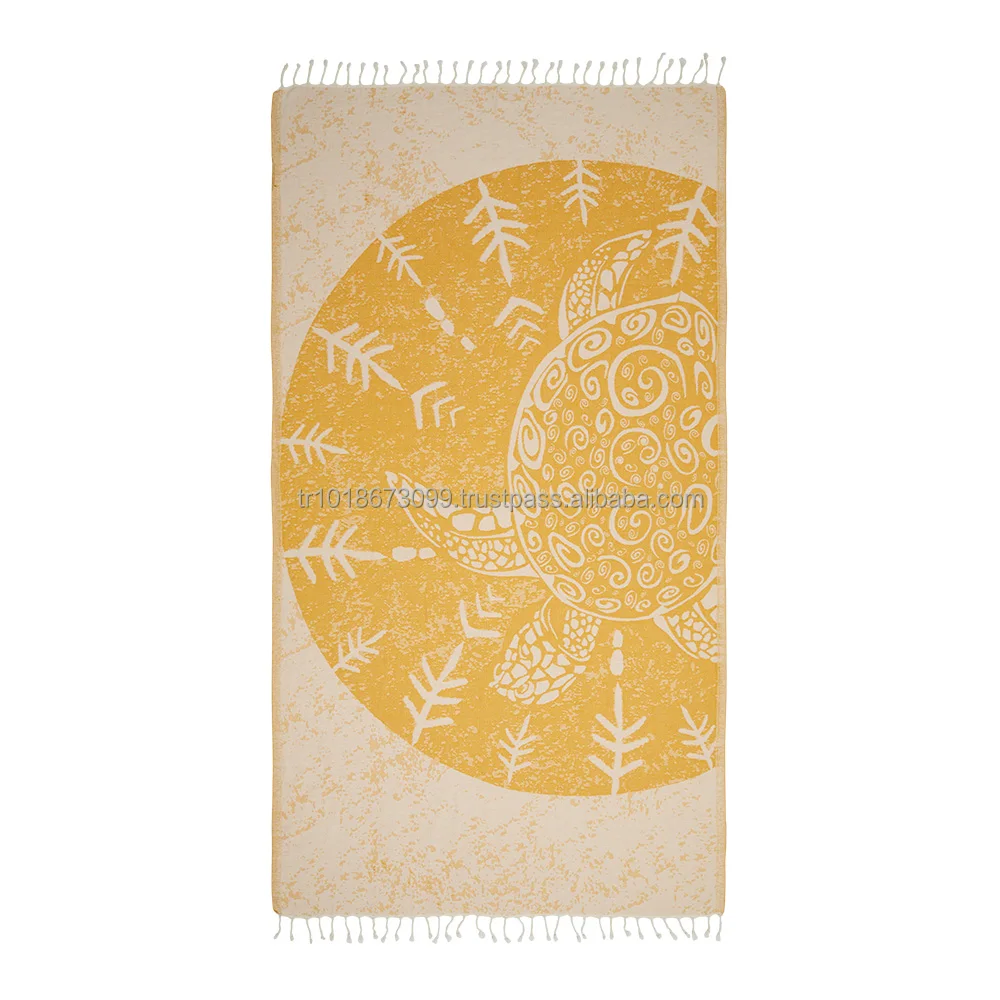 Wholesale Turkish Hammam Beach Towel kikoy pareo 100% Cotton Peshtamal pestamal pestemal Hamam pestemal Towels Fouta Jacquard
