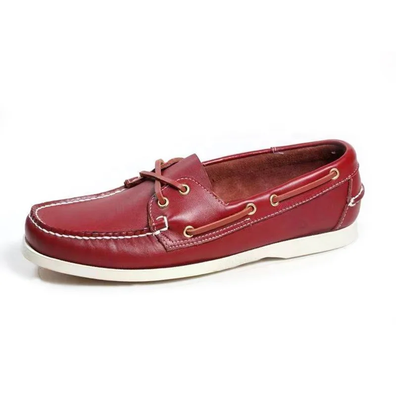 Handmade Wine Genuine Leather Loafers Moccasin Gommino Casual Retro Loafers Lazy Driving Walking Fashion Men Women Boat Shoes