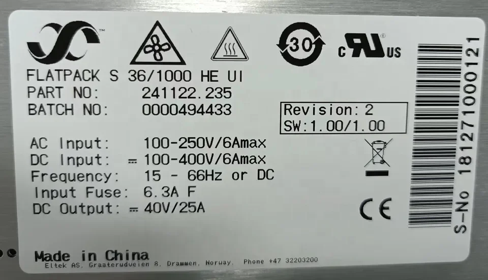 Модуль Eltek Flatpack S 36/1000 HE 36 В 1000 Вт (Часть № 241122 235)