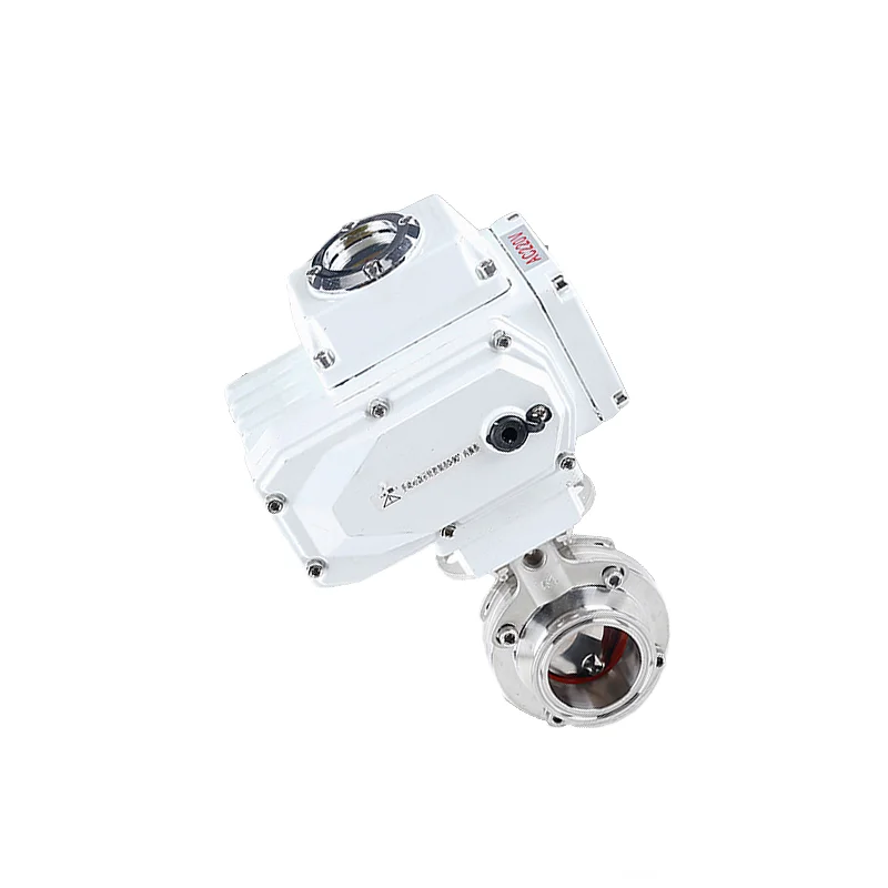 Sanitary electric quick release butterfly valve motorized motor butterfly valve electric drive actuator Tri clamp butte