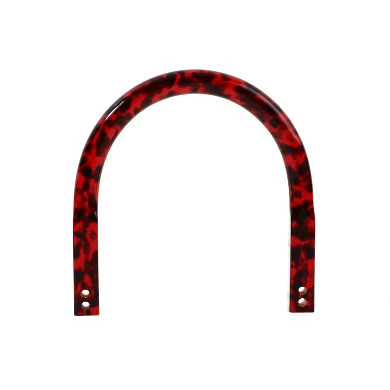 BSCI Factory Custom Fashion Metal Bag Handle Accessories U-Shaped Handbag Handle in Acetate Plastic Handbags