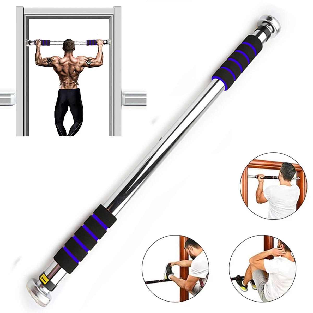 330lb Door Horizontal Bars Exercise Home Workout Gym Chin Up Pull Up Training Bar Sport Fitness Equipments 60CM