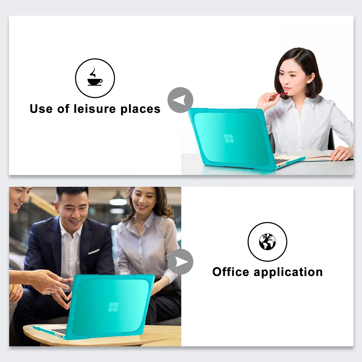 Cooling Design Foldable Stand Dual Layer Protective Cover For Microsoft Surface Laptop 3 4 15 inch 1873 1953