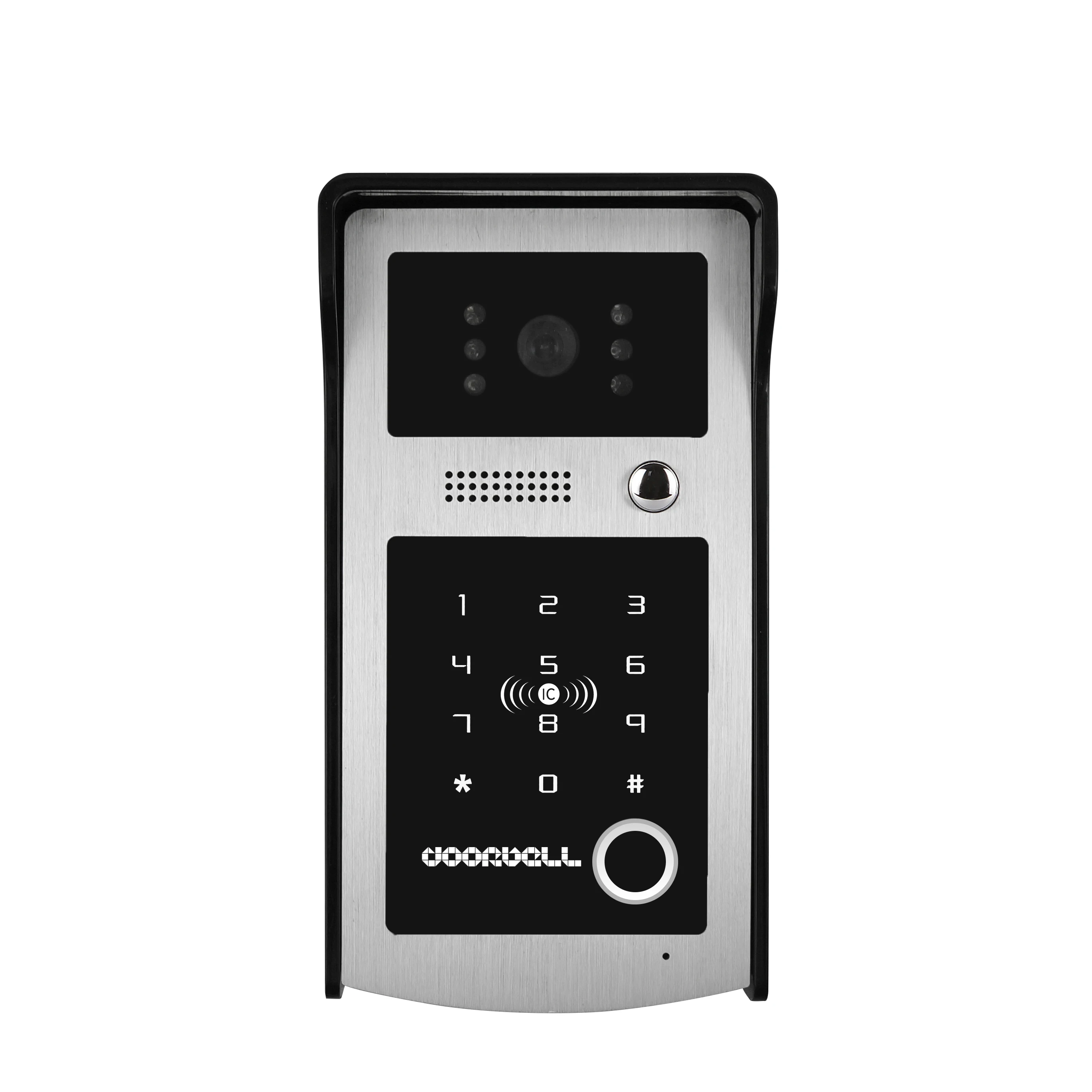 Waterproof CMOS HD Wired Fingerprint Access Control System RFID Password Fingerprint Recognition Villa Video Intercom System