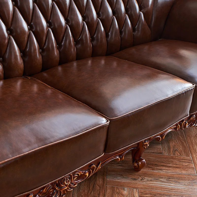 4 Piece Luxury European Style Top Royal Embroidery  Australia Hot Fabric Sofa Leather Material European Style Sofa Set