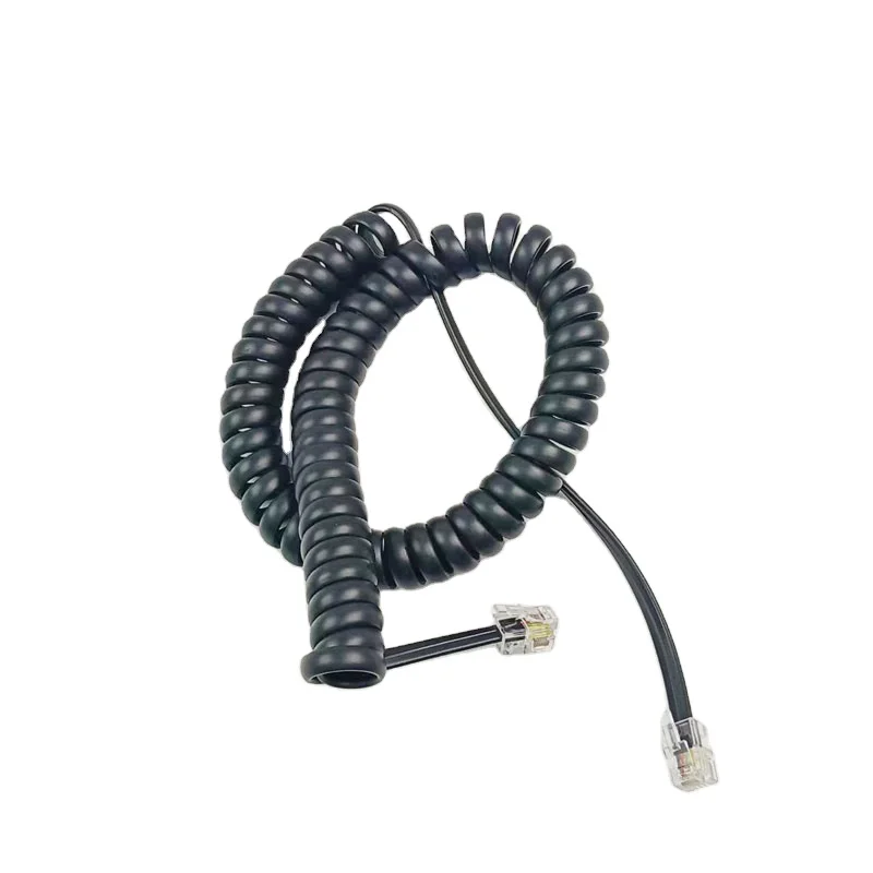Sotesin Rj9 Landline Telephone Handset Wire With Crystal Head Spiral  Spiral Winding Wire 4p4c Helix cable  cord