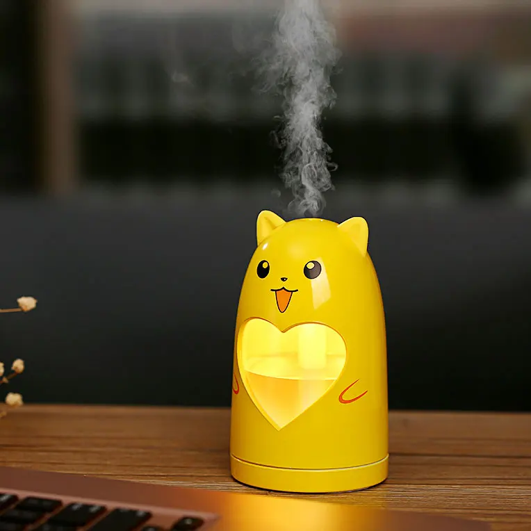 Инновационные светодиодные сердцем USB увлажнитель Ультразвуковой рабочего стола холодный туман масло диффузор