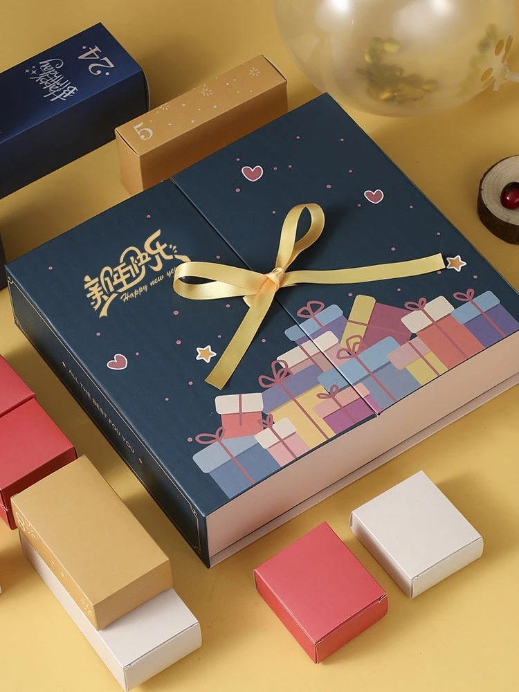 wholesale cosmetic packaging blind mystery box christmas gifts cardboard advent calendar empty packaging box