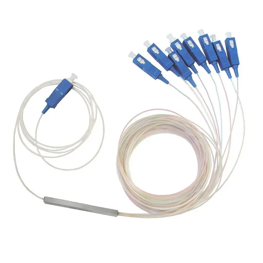 FTTH SC Steel Tube Splitter With SC Connector Mini PLC 1x4 1x8 1x16 plc splitter 1 128 optical tray plc splitter