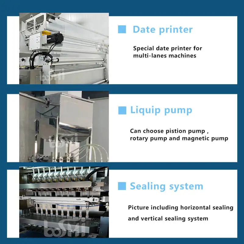 Fully automatic vertical natural health product strip bag packing machine 8 lane hydration mix powder packing filling machine