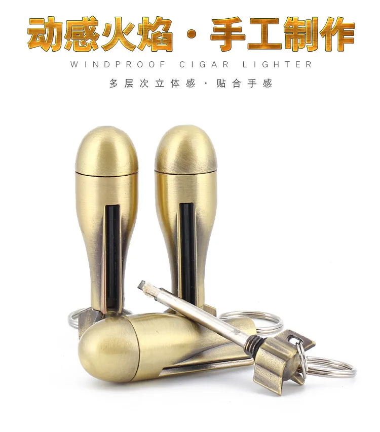 Missile Shape Outdoor Survival Tool Flint Fire Starter Lighter Kerosene Permanent Match Striker Portable Lighter Gadgets For Men