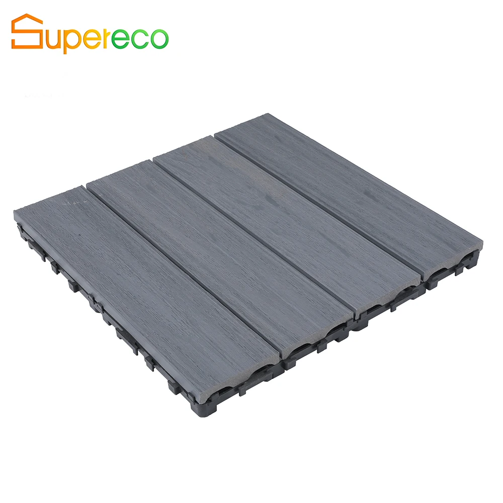 ECO Waterproof Balcony Interlocking Wpc Decking Tiles Outdoor Composite Wood Wpc Deck Diy Tile Floor For Porch Patio Garden