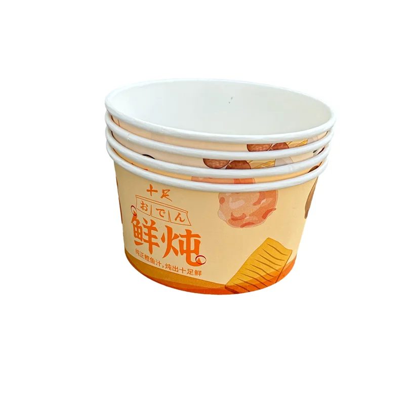 Gobest pe pla coated personalizedice cream packaging   fruit bowls and cups cover pulp food bowl with pulp lid food container
