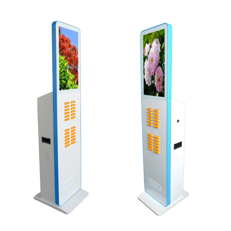 24 Slot LCD Advertising Power Bank Rental Station Japan Market Shared Power Bank  Charging Station  for Restaurant And Cafe