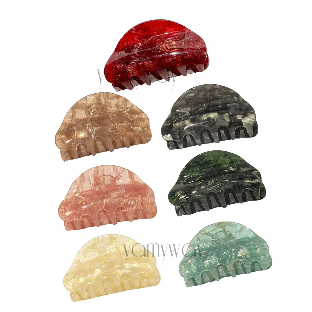 8cm Christmas and New Year Clips and Hair Claw in Glitter Resin Factory Wholesale