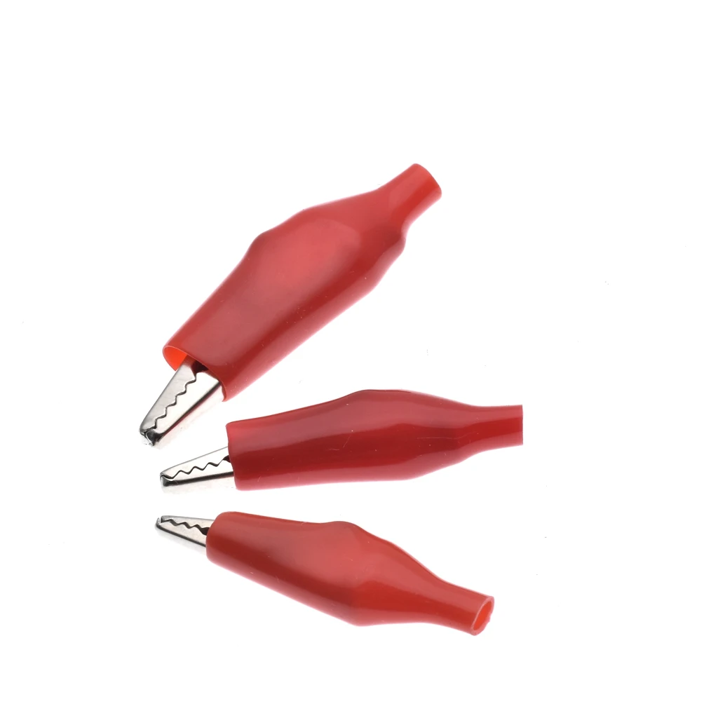 28MM 35MM 45MM Black Red Soft Plastic Coated Testing Probe Mini Alligator Test Clips