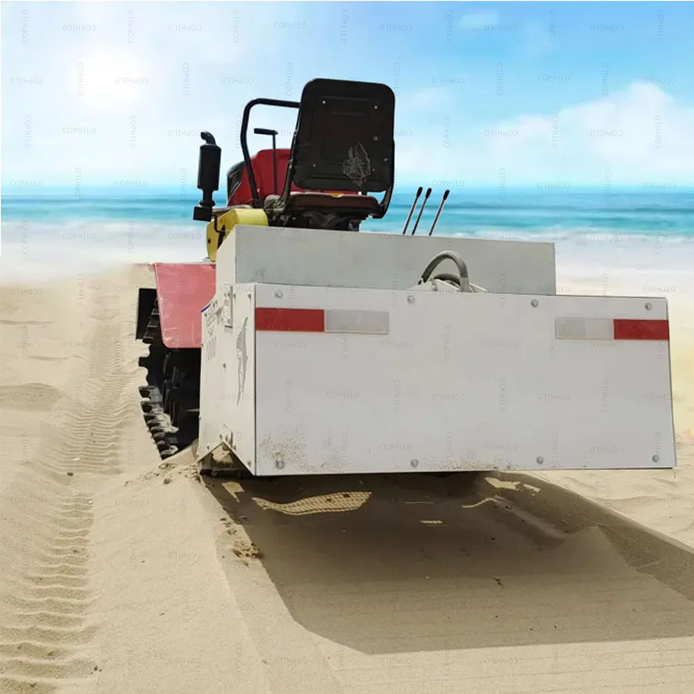 Own brand beach sand cleaning tractor cleaner machines equipment with 1000 cleaning width 120mm cleaning depth