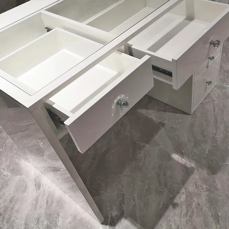 Modern White 7 Drawer Dresser Hollywood Style LED Light Bulb Dresser Mirror Makeup Table Removable Bedroom Dresser Wholesale