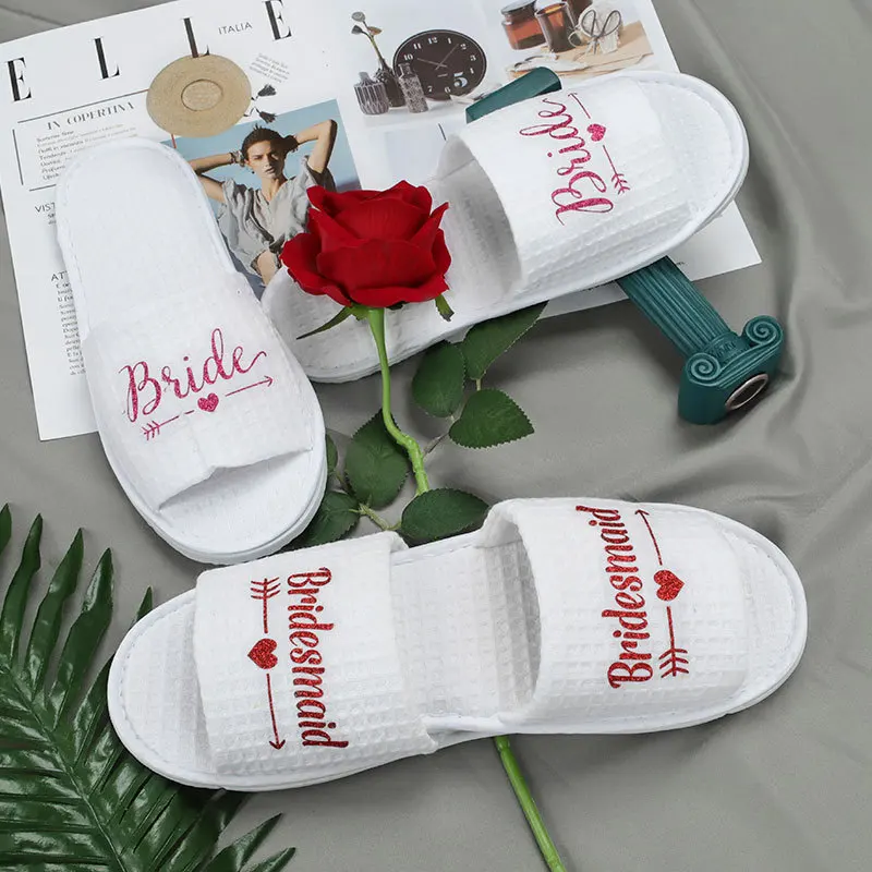 J-329 Hen Night Bachelorette Party Supplies Bridesmaid Bride Spa Soft Wedding Slipper