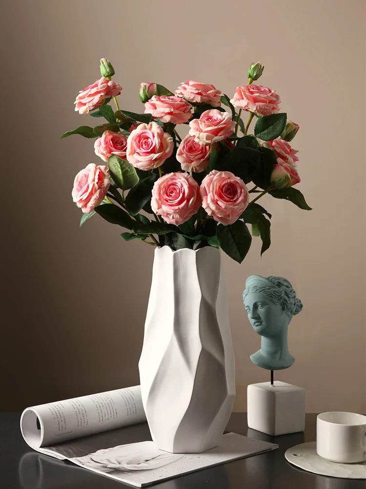 Irregular shape four-color vase home decoration ornaments ceramic vase modern decoration Nordic style home