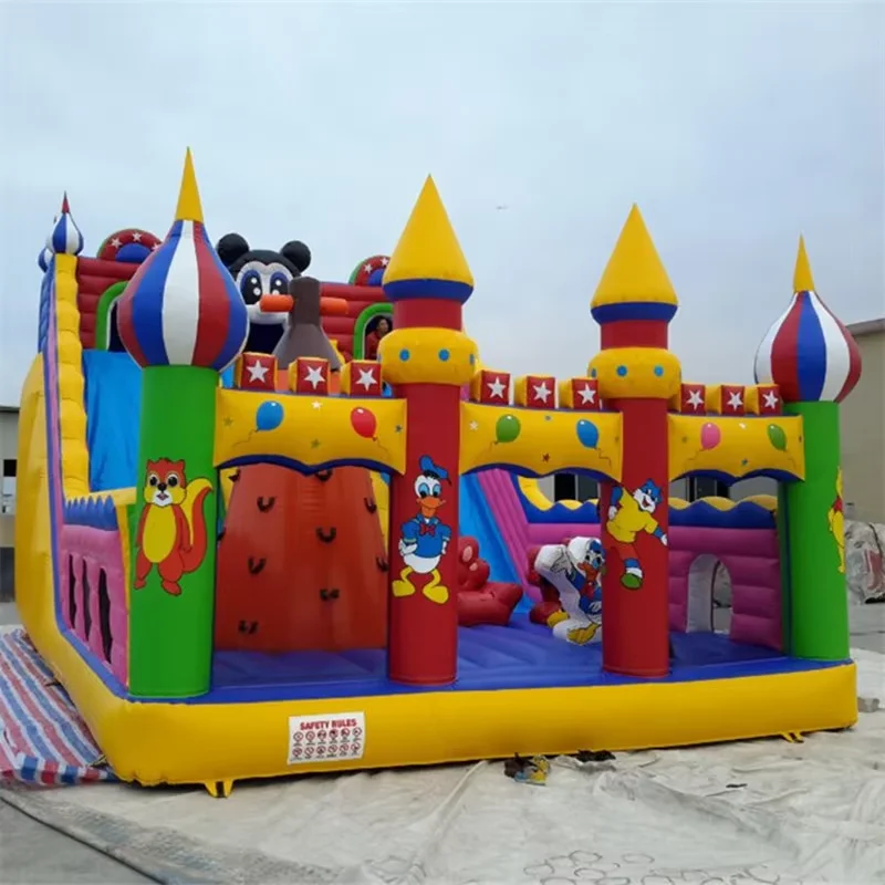 Big Slide Inflatable Water Slide Commercial PVC Inflatable Bounce House Dry Slides Inflatable Castle For Party Rentals