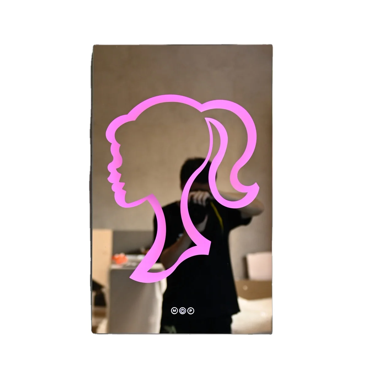 hello cute kitty Fashion make up mirrors pink light touch  switch For Bathroom Irregular Decorative Mirrors