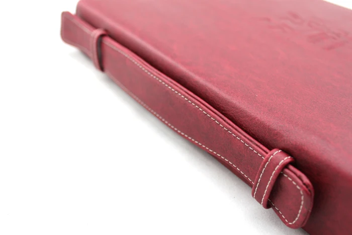 OEM Custom A3 A4 A5 Size Red PU Leather Portfolio Bag with Handle