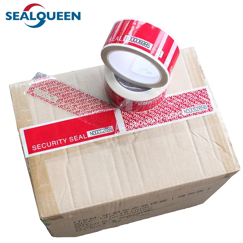 Factory Supply Self Sealing Void Tape Serial number Printed Tamper Evident Void Carton Seal Security Packing Tape