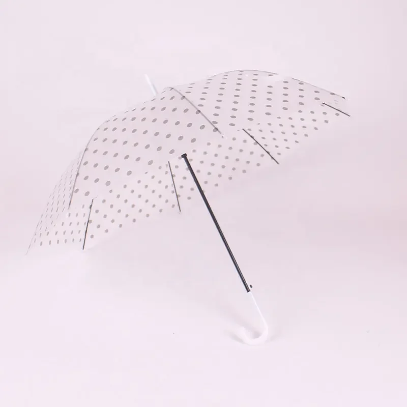Wholesale high quality windproof and waterproof transparent straight umbrella sweety pink flower umbrella