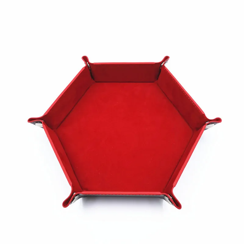 Hexagonal Velvet Fabric Dice Tray