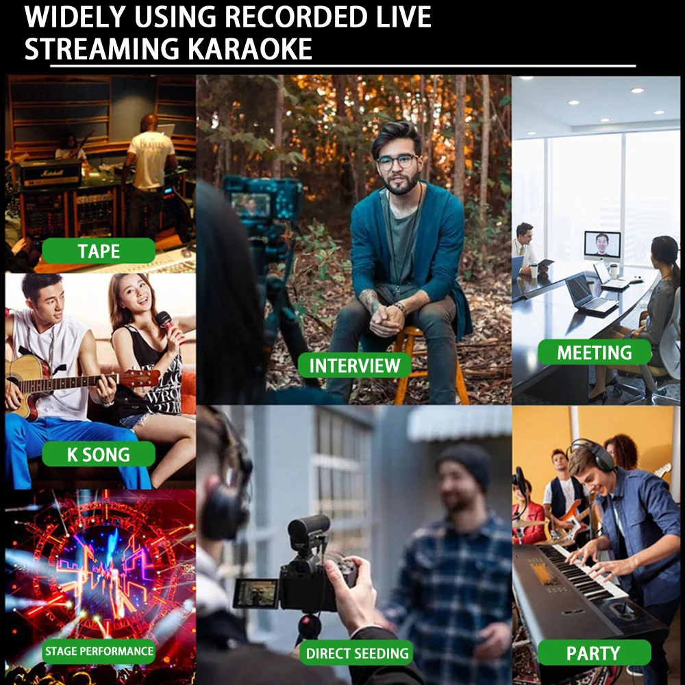 Youtube Recording Performance Lecture Micfuns ML-4U USB 10 Hours DJ Audio Mixer Console with Wireless Microphone