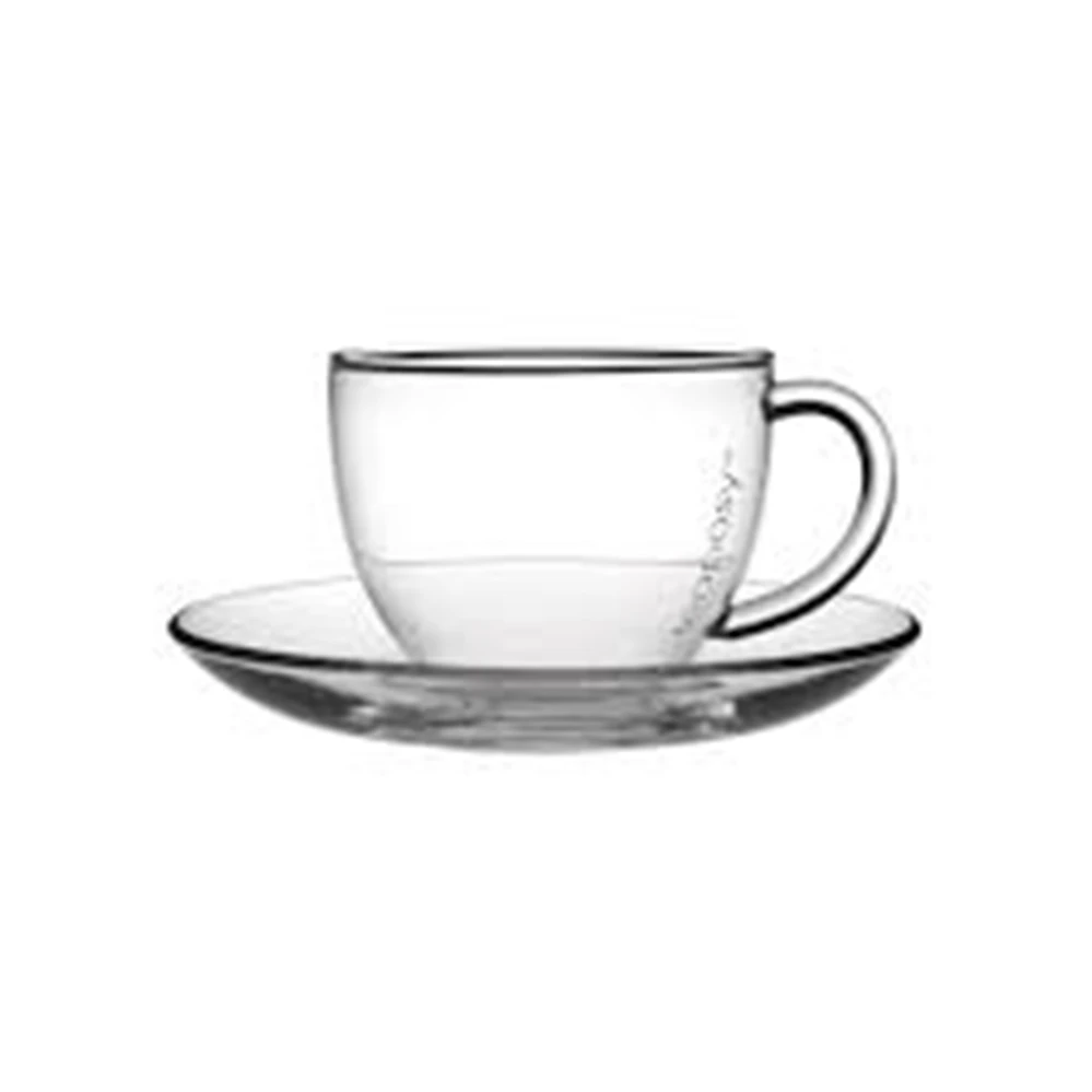Hot Selling Custom Wholesale Christmas Gifts Glass Tea Cups and Saucer For Tea Coffee Latte