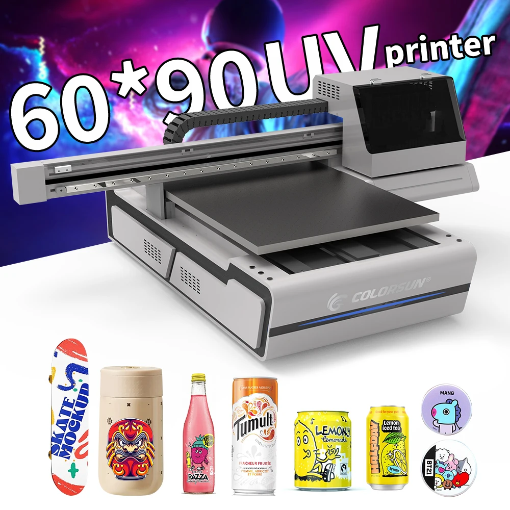 Flatbed uv printer large format A1 uv printer JS6090 printing machine a1 varnish digital flat printer