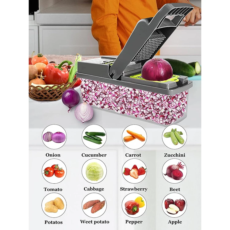 Hot Selling 14/16 Vegetable Chopper Multifunctional Kitchen Food Fruits Slicer Cutter Fruits Vegetables Top Tools Your Kitchen