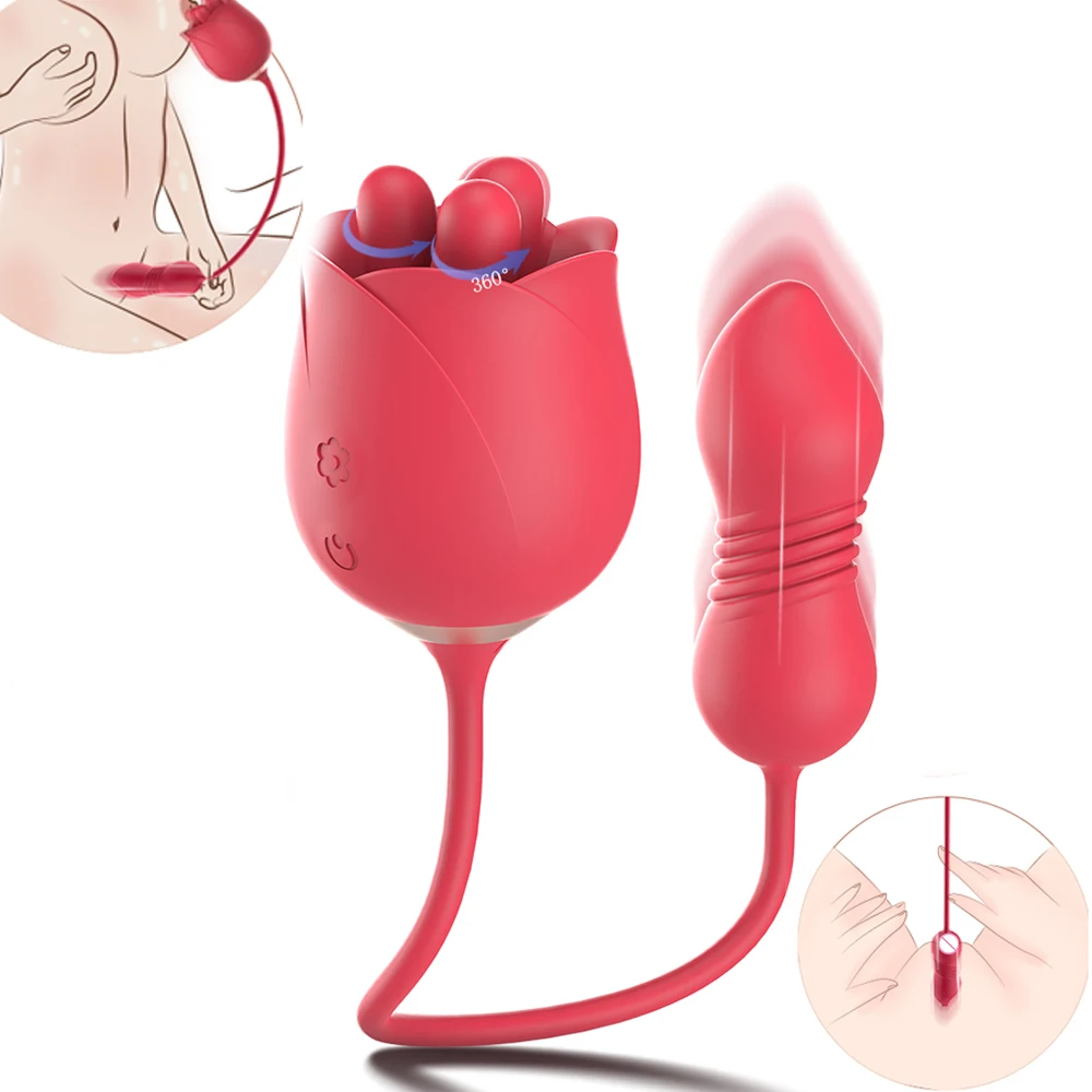 S-HANDE drop shipping nipple massager pulsing rose vibrator 2 in 1 sex toys for women vagina vibrator